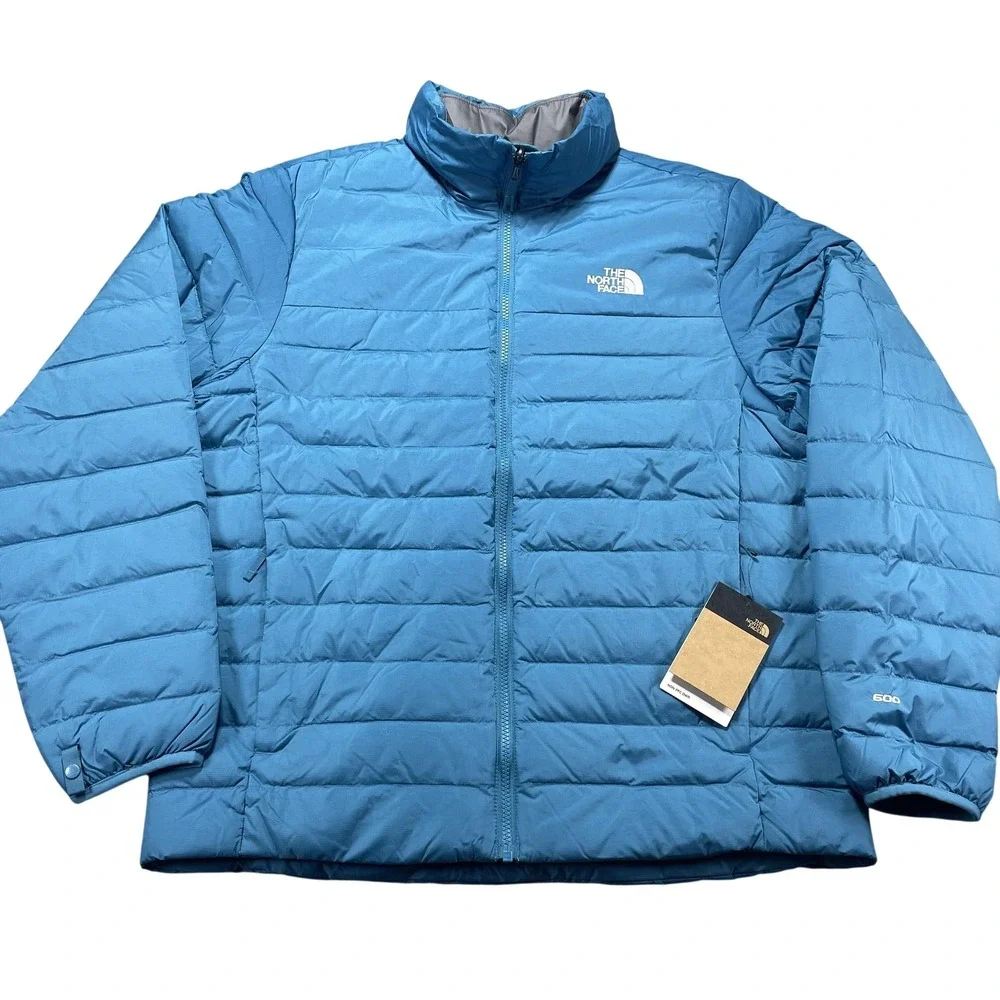 The North Face Minoqua Down Jacket Mens Large Blue 600 Quilted Puffer NEW NWT